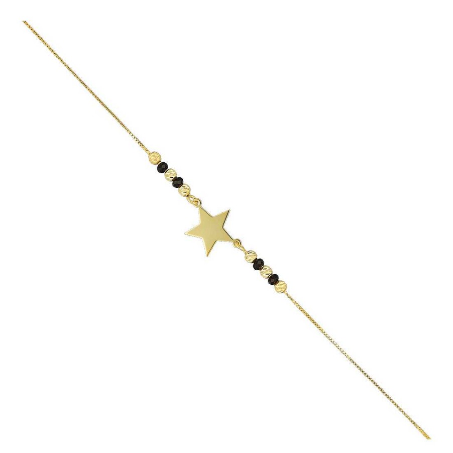 Joyer A En Plata Joya36 | Pulsera Plata Dorada Estrella