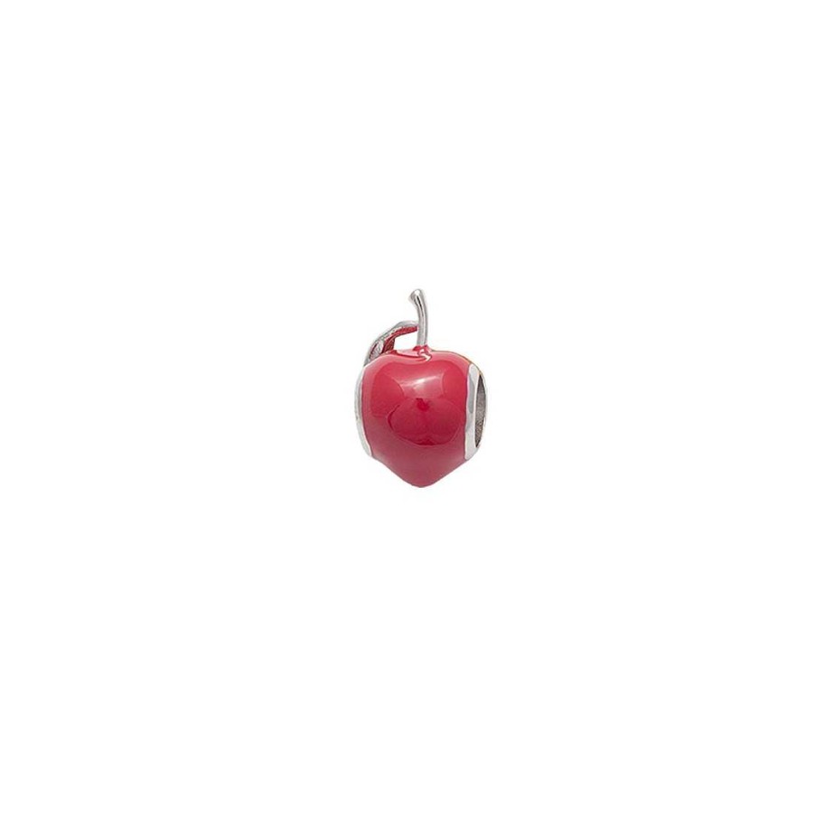 Joyer A En Plata Joya36 | Charm Para Pulsera Manzana Roja