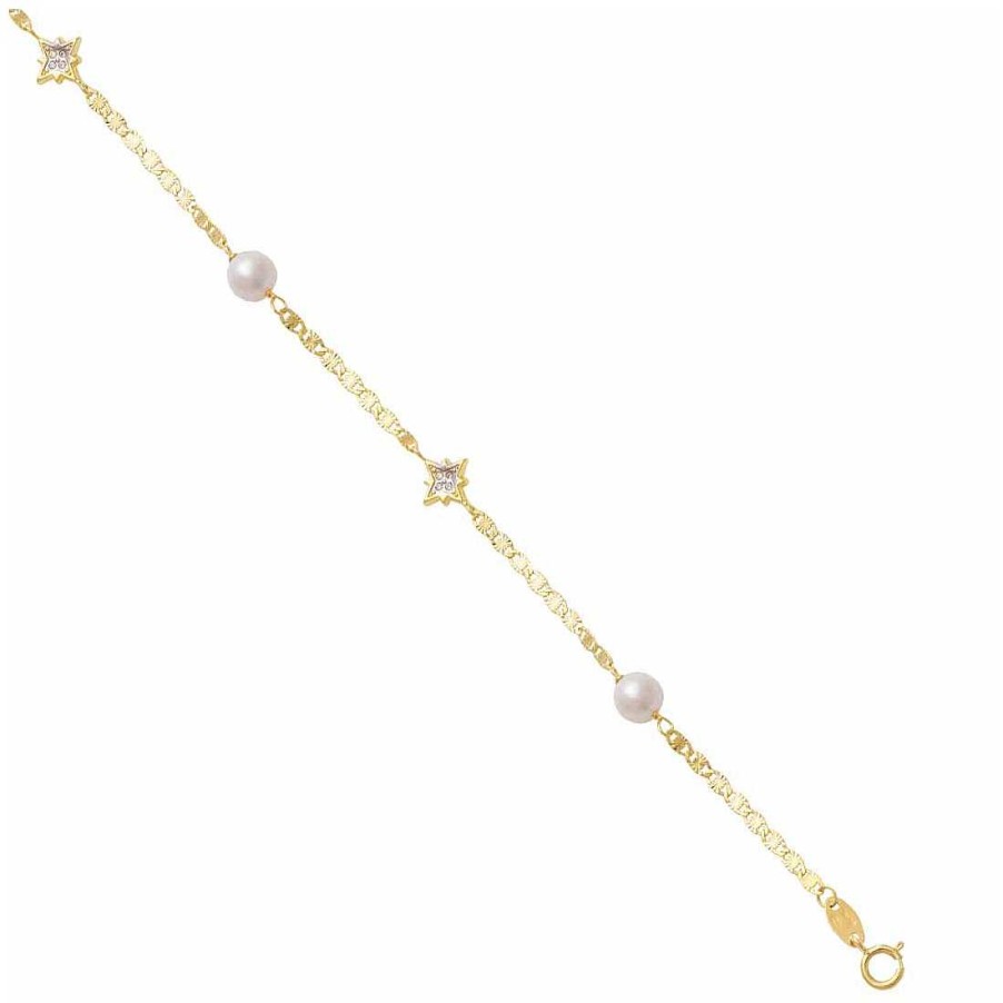 Joyas Infantiles Joya36 | Pulsera De Perlas Y Estrellas