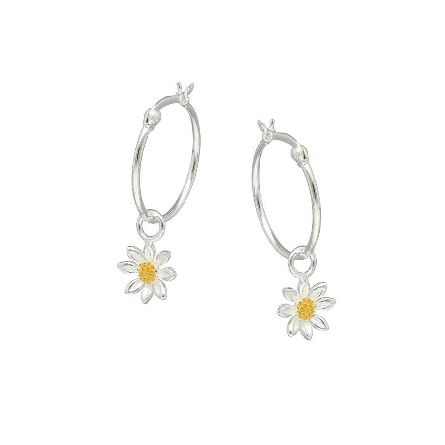 Joyer A En Plata Joya36 | Pendientes En Plata Aros Con Flor